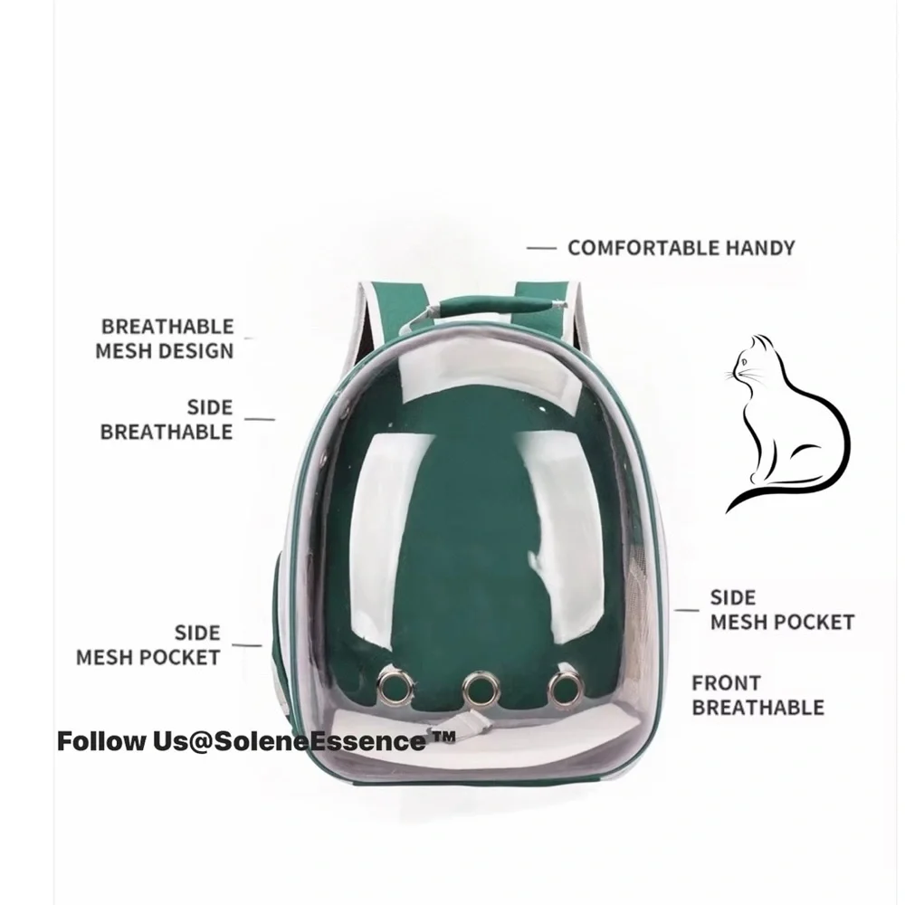 Green | New! Space Capsule Pet Carrier Backpack – For Small Cats & Dogs